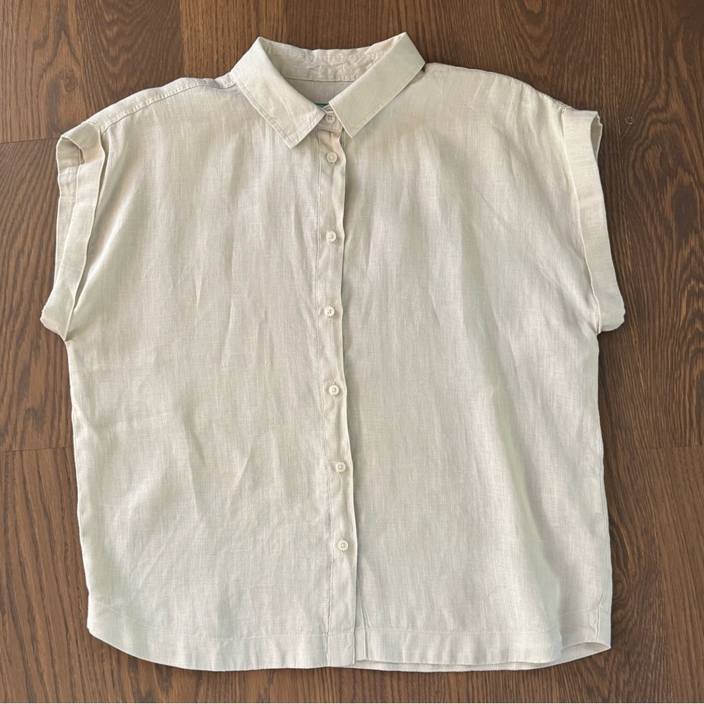 United Colors of Benetton Sleeveless Linen Blouse - Picture 4 of 12